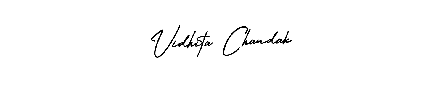 Make a beautiful signature design for name Vidhita Chandak. With this signature (AmerikaSignatureDemo-Regular) style, you can create a handwritten signature for free. Vidhita Chandak signature style 3 images and pictures png