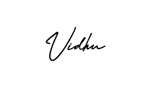 Make a beautiful signature design for name Vidhu. With this signature (AmerikaSignatureDemo-Regular) style, you can create a handwritten signature for free. Vidhu signature style 3 images and pictures png