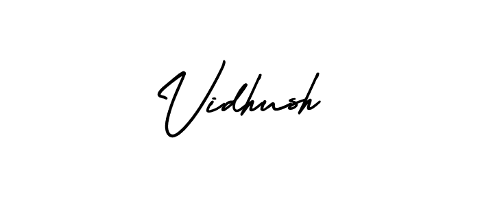 You should practise on your own different ways (AmerikaSignatureDemo-Regular) to write your name (Vidhush) in signature. don't let someone else do it for you. Vidhush signature style 3 images and pictures png