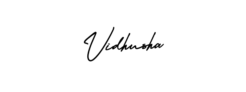 How to make Vidhusha name signature. Use AmerikaSignatureDemo-Regular style for creating short signs online. This is the latest handwritten sign. Vidhusha signature style 3 images and pictures png