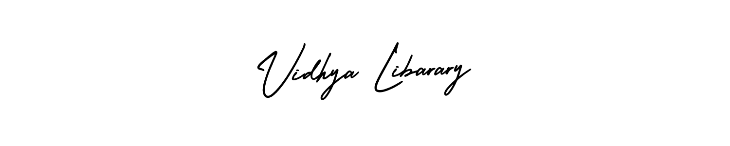 How to make Vidhya Libarary name signature. Use AmerikaSignatureDemo-Regular style for creating short signs online. This is the latest handwritten sign. Vidhya Libarary signature style 3 images and pictures png