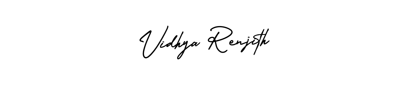 Make a short Vidhya Renjith signature style. Manage your documents anywhere anytime using AmerikaSignatureDemo-Regular. Create and add eSignatures, submit forms, share and send files easily. Vidhya Renjith signature style 3 images and pictures png