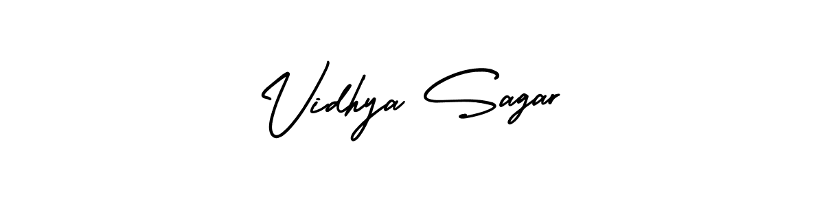 You should practise on your own different ways (AmerikaSignatureDemo-Regular) to write your name (Vidhya Sagar) in signature. don't let someone else do it for you. Vidhya Sagar signature style 3 images and pictures png