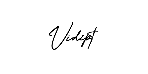 You should practise on your own different ways (AmerikaSignatureDemo-Regular) to write your name (Vidipt) in signature. don't let someone else do it for you. Vidipt signature style 3 images and pictures png