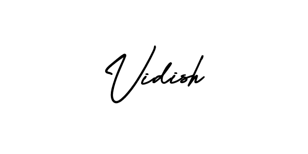 Use a signature maker to create a handwritten signature online. With this signature software, you can design (AmerikaSignatureDemo-Regular) your own signature for name Vidish. Vidish signature style 3 images and pictures png