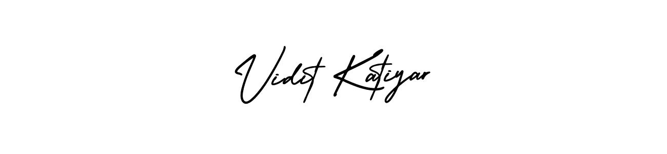 This is the best signature style for the Vidit Katiyar name. Also you like these signature font (AmerikaSignatureDemo-Regular). Mix name signature. Vidit Katiyar signature style 3 images and pictures png