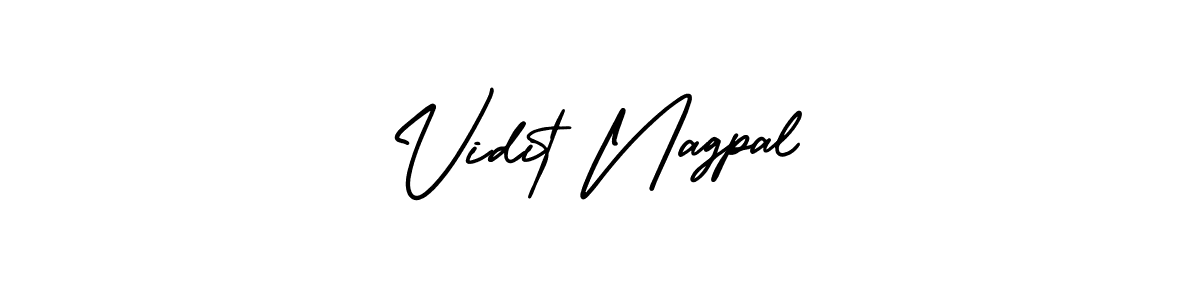 Make a beautiful signature design for name Vidit Nagpal. With this signature (AmerikaSignatureDemo-Regular) style, you can create a handwritten signature for free. Vidit Nagpal signature style 3 images and pictures png