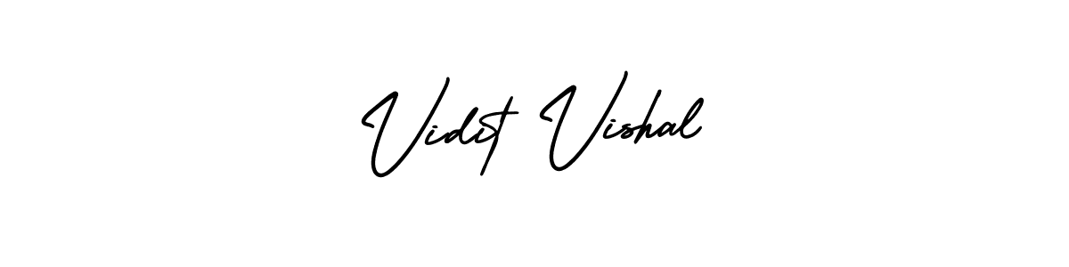 This is the best signature style for the Vidit Vishal name. Also you like these signature font (AmerikaSignatureDemo-Regular). Mix name signature. Vidit Vishal signature style 3 images and pictures png