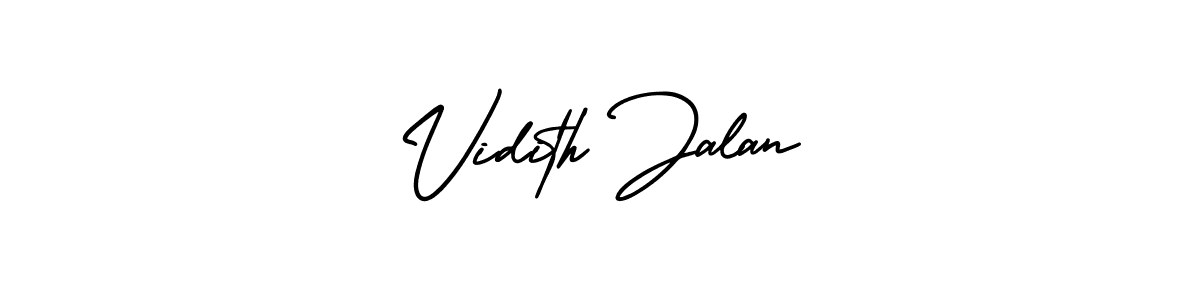You should practise on your own different ways (AmerikaSignatureDemo-Regular) to write your name (Vidith Jalan) in signature. don't let someone else do it for you. Vidith Jalan signature style 3 images and pictures png