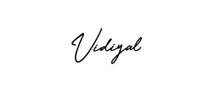 How to make Vidiyal signature? AmerikaSignatureDemo-Regular is a professional autograph style. Create handwritten signature for Vidiyal name. Vidiyal signature style 3 images and pictures png