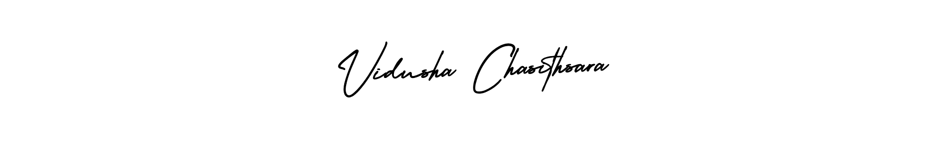 How to make Vidusha Chasithsara signature? AmerikaSignatureDemo-Regular is a professional autograph style. Create handwritten signature for Vidusha Chasithsara name. Vidusha Chasithsara signature style 3 images and pictures png