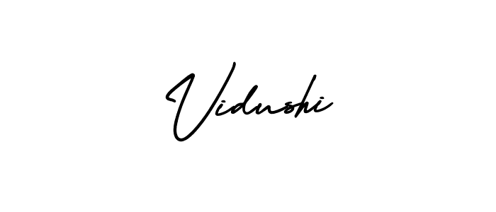 This is the best signature style for the Vidushi name. Also you like these signature font (AmerikaSignatureDemo-Regular). Mix name signature. Vidushi signature style 3 images and pictures png