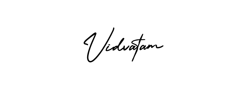 Make a beautiful signature design for name Vidvatam. With this signature (AmerikaSignatureDemo-Regular) style, you can create a handwritten signature for free. Vidvatam signature style 3 images and pictures png