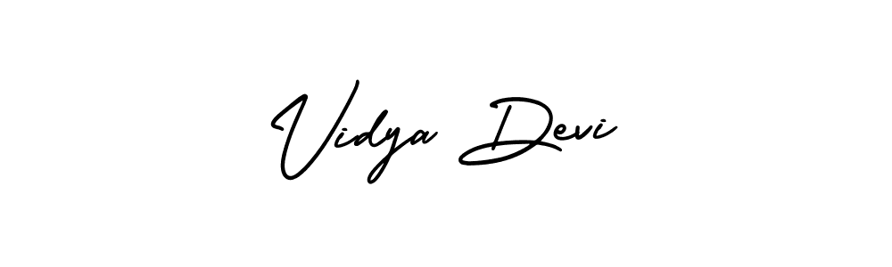 How to make Vidya Devi name signature. Use AmerikaSignatureDemo-Regular style for creating short signs online. This is the latest handwritten sign. Vidya Devi signature style 3 images and pictures png