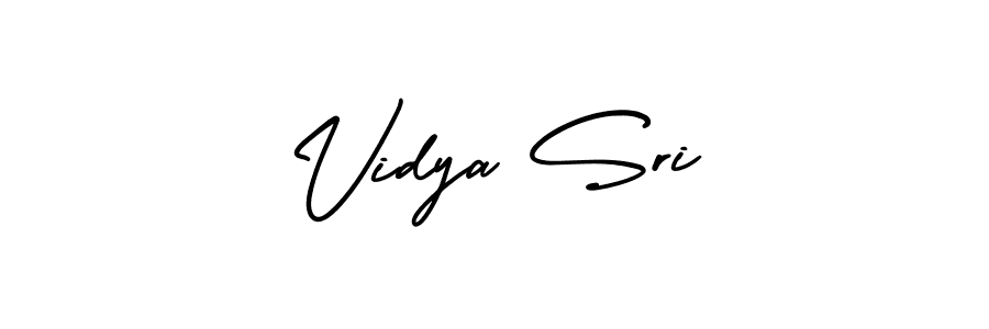 You should practise on your own different ways (AmerikaSignatureDemo-Regular) to write your name (Vidya Sri) in signature. don't let someone else do it for you. Vidya Sri signature style 3 images and pictures png