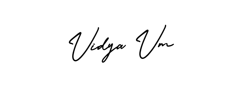 Design your own signature with our free online signature maker. With this signature software, you can create a handwritten (AmerikaSignatureDemo-Regular) signature for name Vidya Vm. Vidya Vm signature style 3 images and pictures png