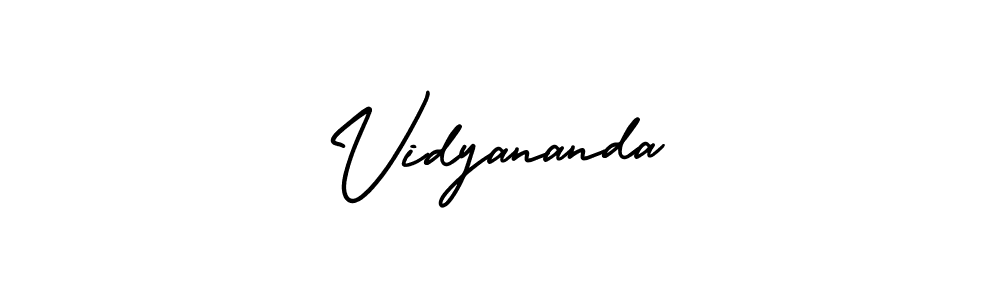 Use a signature maker to create a handwritten signature online. With this signature software, you can design (AmerikaSignatureDemo-Regular) your own signature for name Vidyananda. Vidyananda signature style 3 images and pictures png