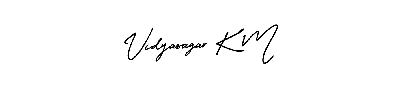 The best way (AmerikaSignatureDemo-Regular) to make a short signature is to pick only two or three words in your name. The name Vidyasagar K M include a total of six letters. For converting this name. Vidyasagar K M signature style 3 images and pictures png