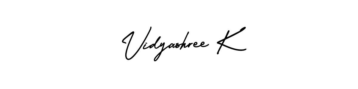 Make a short Vidyashree K signature style. Manage your documents anywhere anytime using AmerikaSignatureDemo-Regular. Create and add eSignatures, submit forms, share and send files easily. Vidyashree K signature style 3 images and pictures png