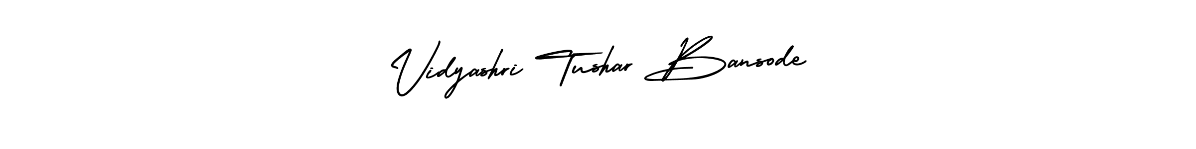 Similarly AmerikaSignatureDemo-Regular is the best handwritten signature design. Signature creator online .You can use it as an online autograph creator for name Vidyashri Tushar Bansode. Vidyashri Tushar Bansode signature style 3 images and pictures png