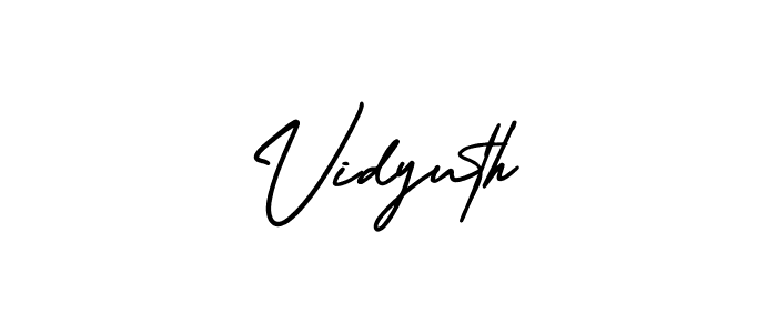 Vidyuth stylish signature style. Best Handwritten Sign (AmerikaSignatureDemo-Regular) for my name. Handwritten Signature Collection Ideas for my name Vidyuth. Vidyuth signature style 3 images and pictures png