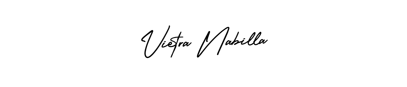 It looks lik you need a new signature style for name Vietra Nabilla. Design unique handwritten (AmerikaSignatureDemo-Regular) signature with our free signature maker in just a few clicks. Vietra Nabilla signature style 3 images and pictures png