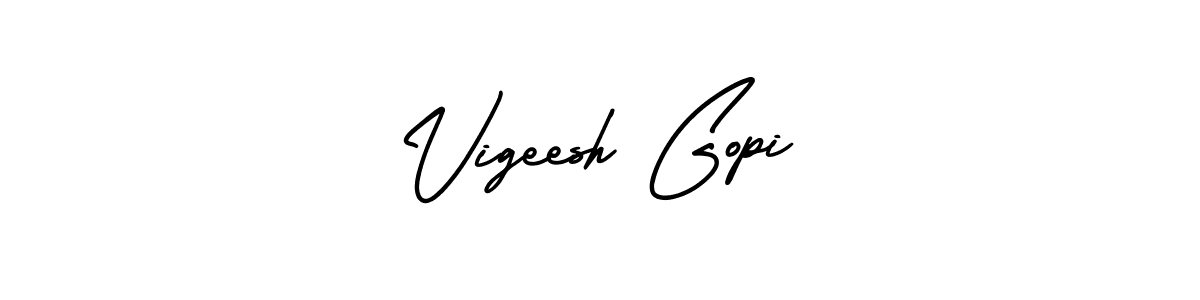 Create a beautiful signature design for name Vigeesh Gopi. With this signature (AmerikaSignatureDemo-Regular) fonts, you can make a handwritten signature for free. Vigeesh Gopi signature style 3 images and pictures png