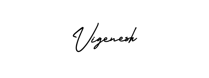 Use a signature maker to create a handwritten signature online. With this signature software, you can design (AmerikaSignatureDemo-Regular) your own signature for name Vigenesh. Vigenesh signature style 3 images and pictures png