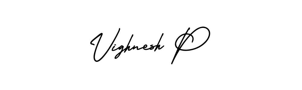 How to make Vighnesh P signature? AmerikaSignatureDemo-Regular is a professional autograph style. Create handwritten signature for Vighnesh P name. Vighnesh P signature style 3 images and pictures png