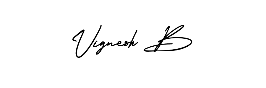 Also You can easily find your signature by using the search form. We will create Vignesh B name handwritten signature images for you free of cost using AmerikaSignatureDemo-Regular sign style. Vignesh B signature style 3 images and pictures png