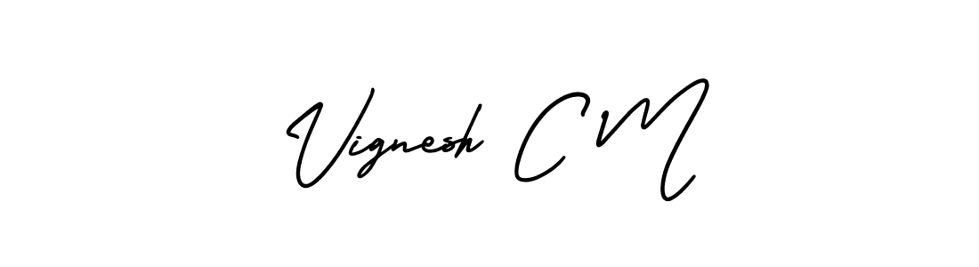 Make a beautiful signature design for name Vignesh C M. With this signature (AmerikaSignatureDemo-Regular) style, you can create a handwritten signature for free. Vignesh C M signature style 3 images and pictures png