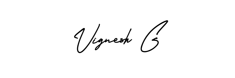 Design your own signature with our free online signature maker. With this signature software, you can create a handwritten (AmerikaSignatureDemo-Regular) signature for name Vignesh G. Vignesh G signature style 3 images and pictures png