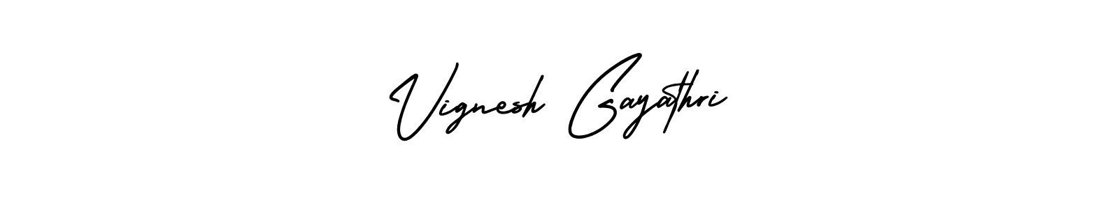 Make a short Vignesh Gayathri signature style. Manage your documents anywhere anytime using AmerikaSignatureDemo-Regular. Create and add eSignatures, submit forms, share and send files easily. Vignesh Gayathri signature style 3 images and pictures png