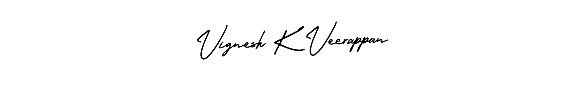 Use a signature maker to create a handwritten signature online. With this signature software, you can design (AmerikaSignatureDemo-Regular) your own signature for name Vignesh K Veerappan. Vignesh K Veerappan signature style 3 images and pictures png