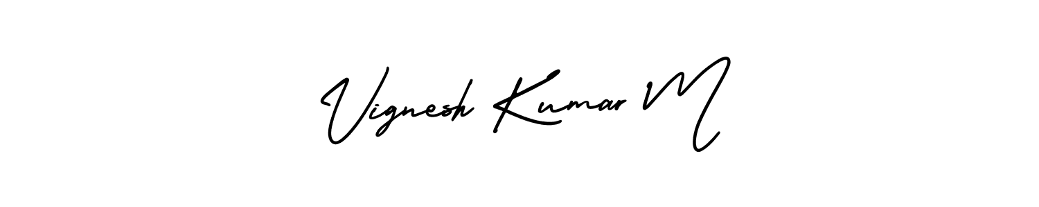 Make a beautiful signature design for name Vignesh Kumar M. With this signature (AmerikaSignatureDemo-Regular) style, you can create a handwritten signature for free. Vignesh Kumar M signature style 3 images and pictures png