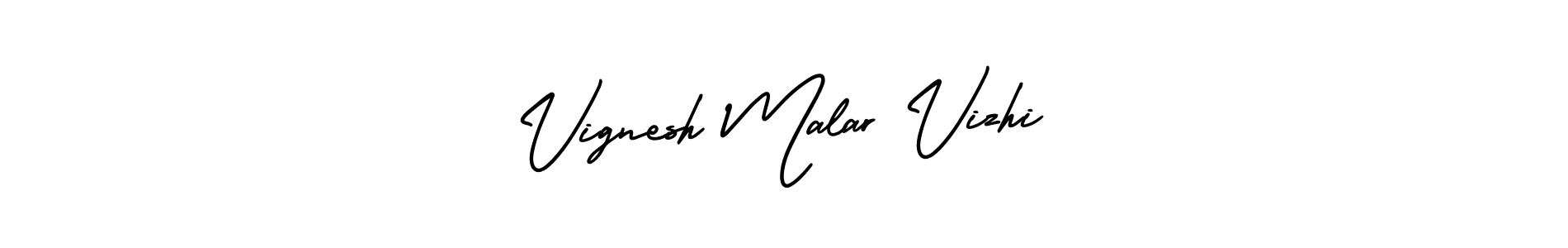 if you are searching for the best signature style for your name Vignesh Malar Vizhi. so please give up your signature search. here we have designed multiple signature styles  using AmerikaSignatureDemo-Regular. Vignesh Malar Vizhi signature style 3 images and pictures png