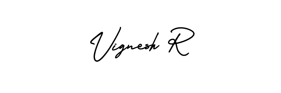 How to make Vignesh R signature? AmerikaSignatureDemo-Regular is a professional autograph style. Create handwritten signature for Vignesh R name. Vignesh R signature style 3 images and pictures png