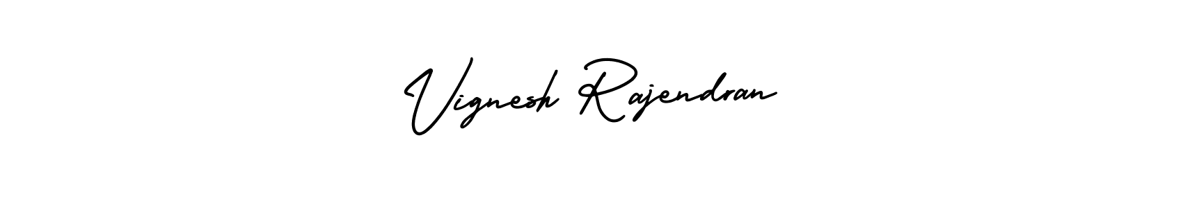This is the best signature style for the Vignesh Rajendran name. Also you like these signature font (AmerikaSignatureDemo-Regular). Mix name signature. Vignesh Rajendran signature style 3 images and pictures png