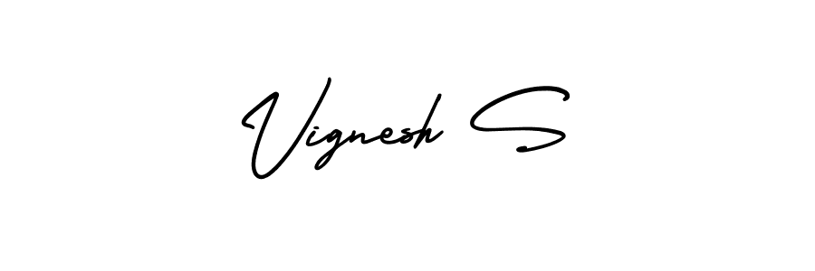 Create a beautiful signature design for name Vignesh S. With this signature (AmerikaSignatureDemo-Regular) fonts, you can make a handwritten signature for free. Vignesh S signature style 3 images and pictures png