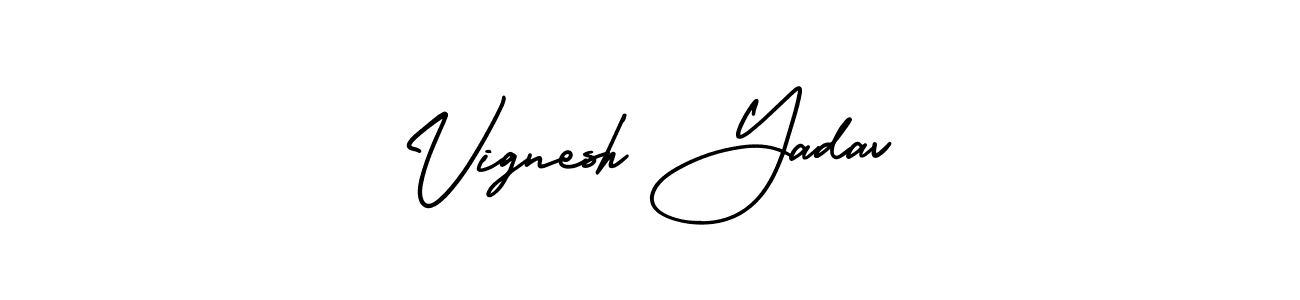 AmerikaSignatureDemo-Regular is a professional signature style that is perfect for those who want to add a touch of class to their signature. It is also a great choice for those who want to make their signature more unique. Get Vignesh Yadav name to fancy signature for free. Vignesh Yadav signature style 3 images and pictures png