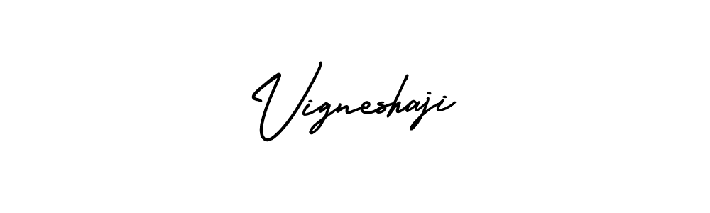 How to make Vigneshaji name signature. Use AmerikaSignatureDemo-Regular style for creating short signs online. This is the latest handwritten sign. Vigneshaji signature style 3 images and pictures png