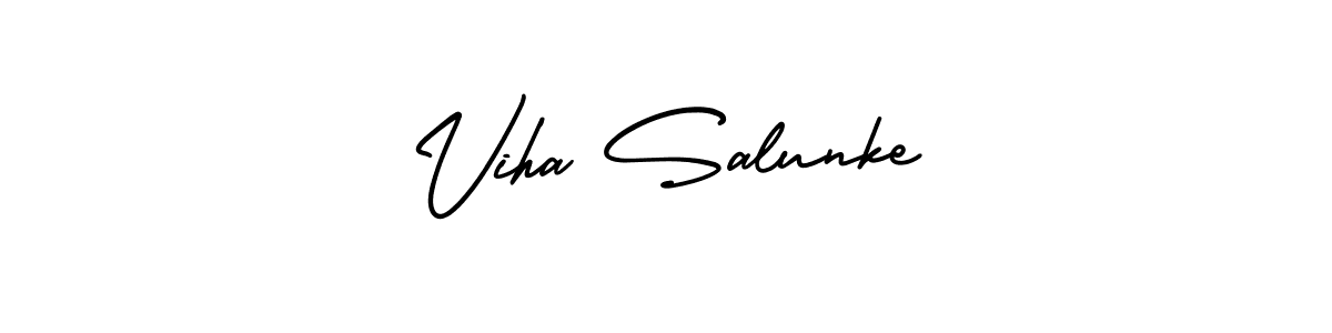 Design your own signature with our free online signature maker. With this signature software, you can create a handwritten (AmerikaSignatureDemo-Regular) signature for name Viha Salunke. Viha Salunke signature style 3 images and pictures png