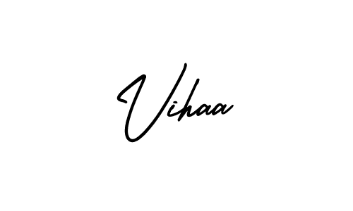 This is the best signature style for the Vihaa name. Also you like these signature font (AmerikaSignatureDemo-Regular). Mix name signature. Vihaa signature style 3 images and pictures png