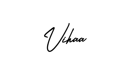 The best way (AmerikaSignatureDemo-Regular) to make a short signature is to pick only two or three words in your name. The name Vihaa include a total of six letters. For converting this name. Vihaa signature style 3 images and pictures png