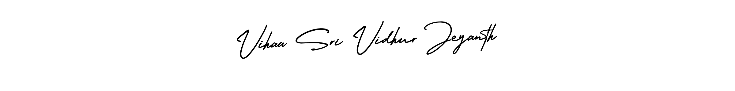 Similarly AmerikaSignatureDemo-Regular is the best handwritten signature design. Signature creator online .You can use it as an online autograph creator for name Vihaa Sri Vidhur Jeyanth. Vihaa Sri Vidhur Jeyanth signature style 3 images and pictures png