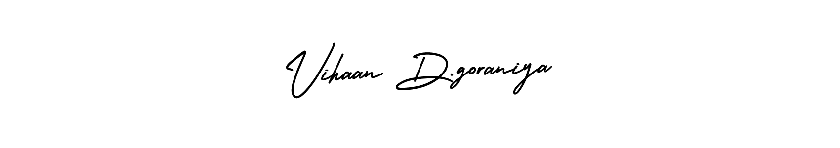 Also we have Vihaan D.goraniya name is the best signature style. Create professional handwritten signature collection using AmerikaSignatureDemo-Regular autograph style. Vihaan D.goraniya signature style 3 images and pictures png