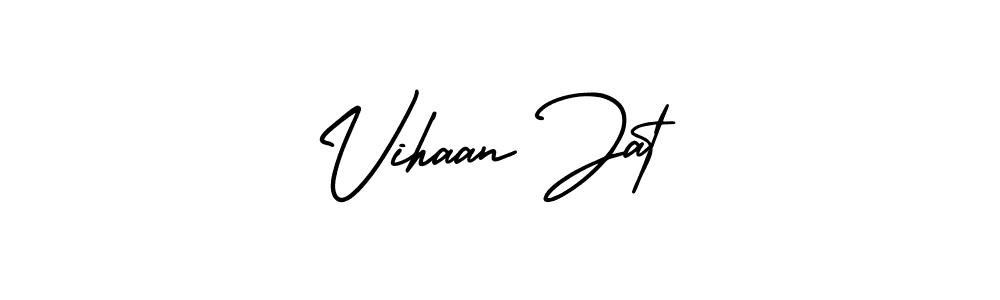 Use a signature maker to create a handwritten signature online. With this signature software, you can design (AmerikaSignatureDemo-Regular) your own signature for name Vihaan Jat. Vihaan Jat signature style 3 images and pictures png