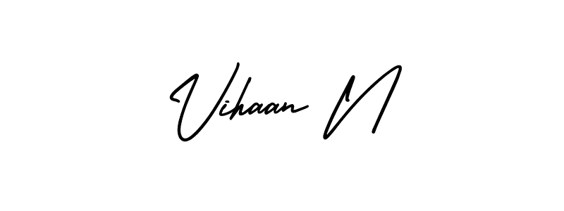 How to Draw Vihaan N signature style? AmerikaSignatureDemo-Regular is a latest design signature styles for name Vihaan N. Vihaan N signature style 3 images and pictures png