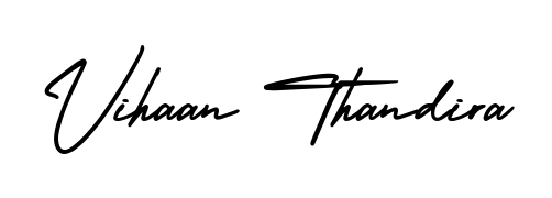 Express your personality with a custom Vihaan Thandira signature crafted with AmerikaSignatureDemo-Regular typography. Free transparent PNG download available. Vihaan Thandira signature style 3 images and pictures png