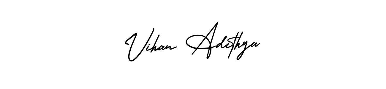 Design your own signature with our free online signature maker. With this signature software, you can create a handwritten (AmerikaSignatureDemo-Regular) signature for name Vihan Adithya. Vihan Adithya signature style 3 images and pictures png